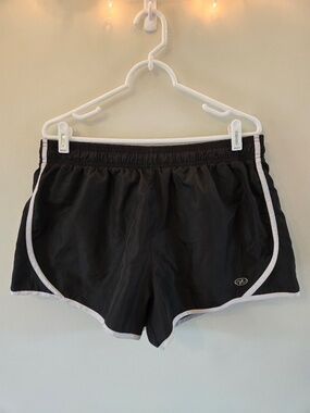 3/$20 N.Y.L. Sport Black Running Shorts with White Piping - Size XL